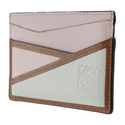 LOEWE PLAIN CARDHOLD Plain Card Holder PUZZLE Puzzle Case Leather Pink White Brown Business Pass Anagram