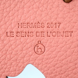 HERMES Petit Ache Other accessories Vaux Epson Taurillon Clemence Black Pink Frog Bag Charm