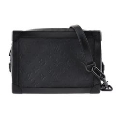 LOUIS VUITTON Soft Trunk Monogram Shoulder Bag M55700 Taurillon Leather Black Chain Vuitton