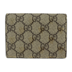 GUCCI Gucci Compact Wallet Bifold 508757 GG Supreme Canvas Leather Beige Brown Gold Black BEE Bee