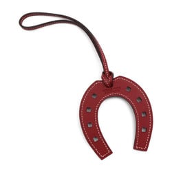 HERMES Paddock Faire a Cheval Other Accessories Vaux Swift Rouge Grena Bag Charm Horseshoe