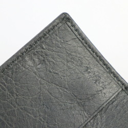 BALENCIAGA GIANT OSAKA Key Case 285377 Leather Gray Silver Hardware 6 Rows