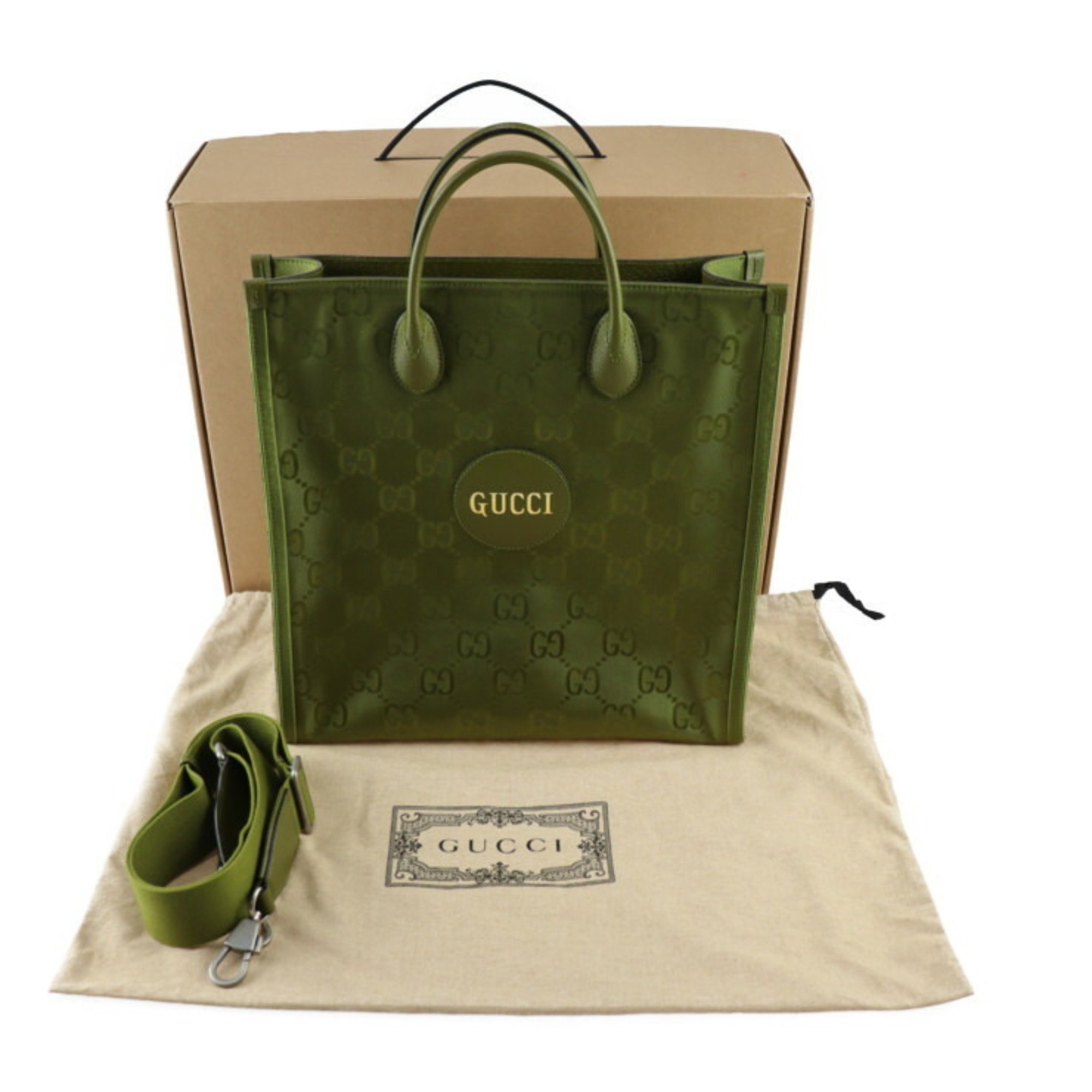 GUCCI Gucci Medium Tote Bag Off The Grid 696043 GG Nylon x Forest Green Silver Hardware 2WAY Shoulder Japan Limited 2023 Model