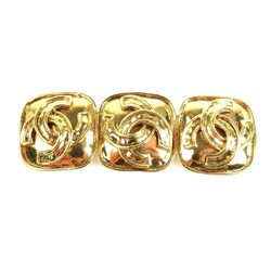 CHANEL brooch here mark metal gold ladies