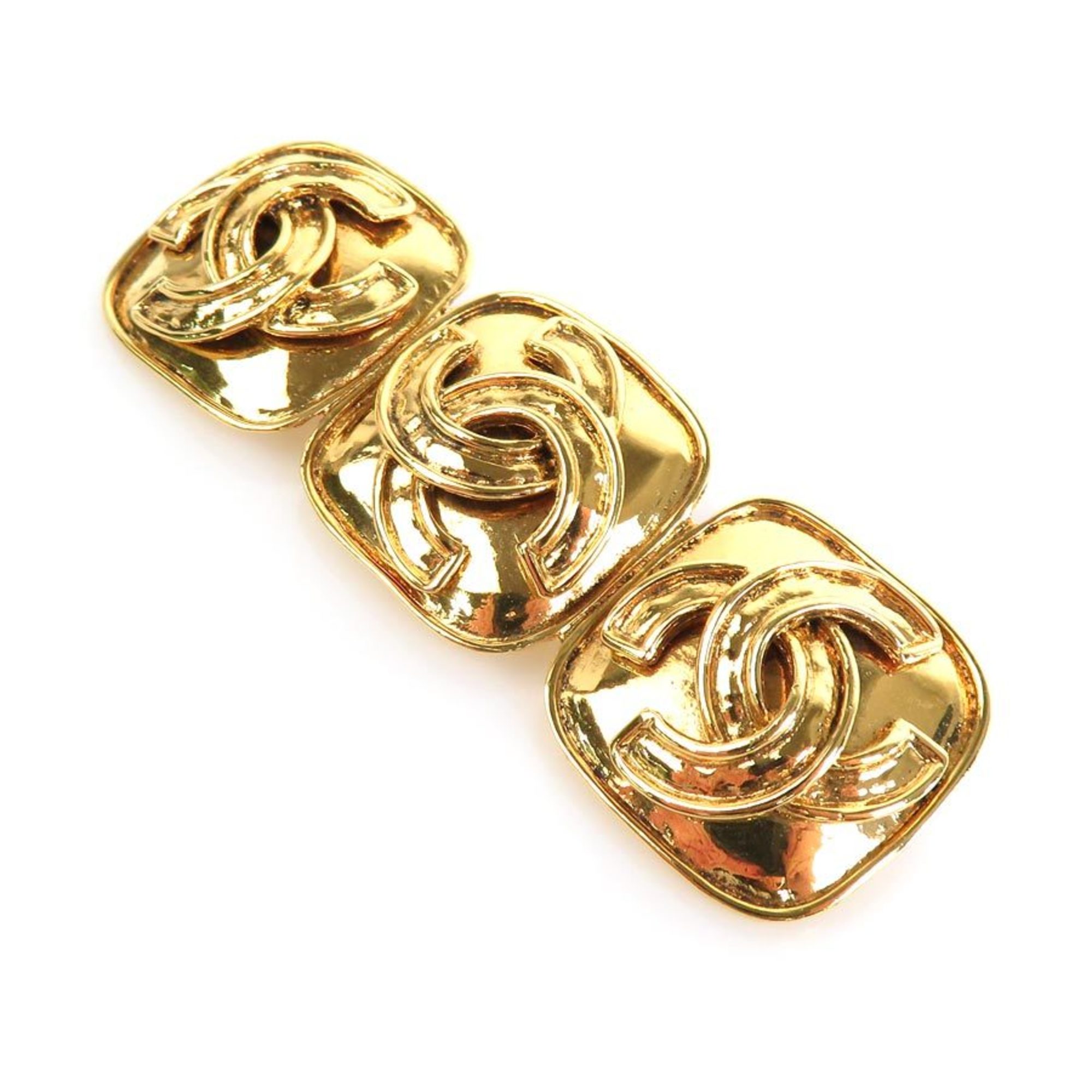 CHANEL brooch here mark metal gold ladies