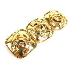 CHANEL brooch here mark metal gold ladies