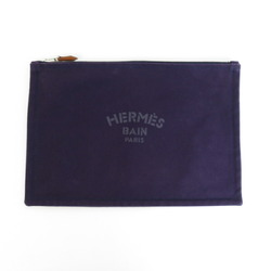 Hermes HERMES Pouch Multi Case BAIN Cotton Purple Ladies