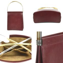 Cartier CARTIER Handbag Trinity Leather/Metal Burgundy Ladies