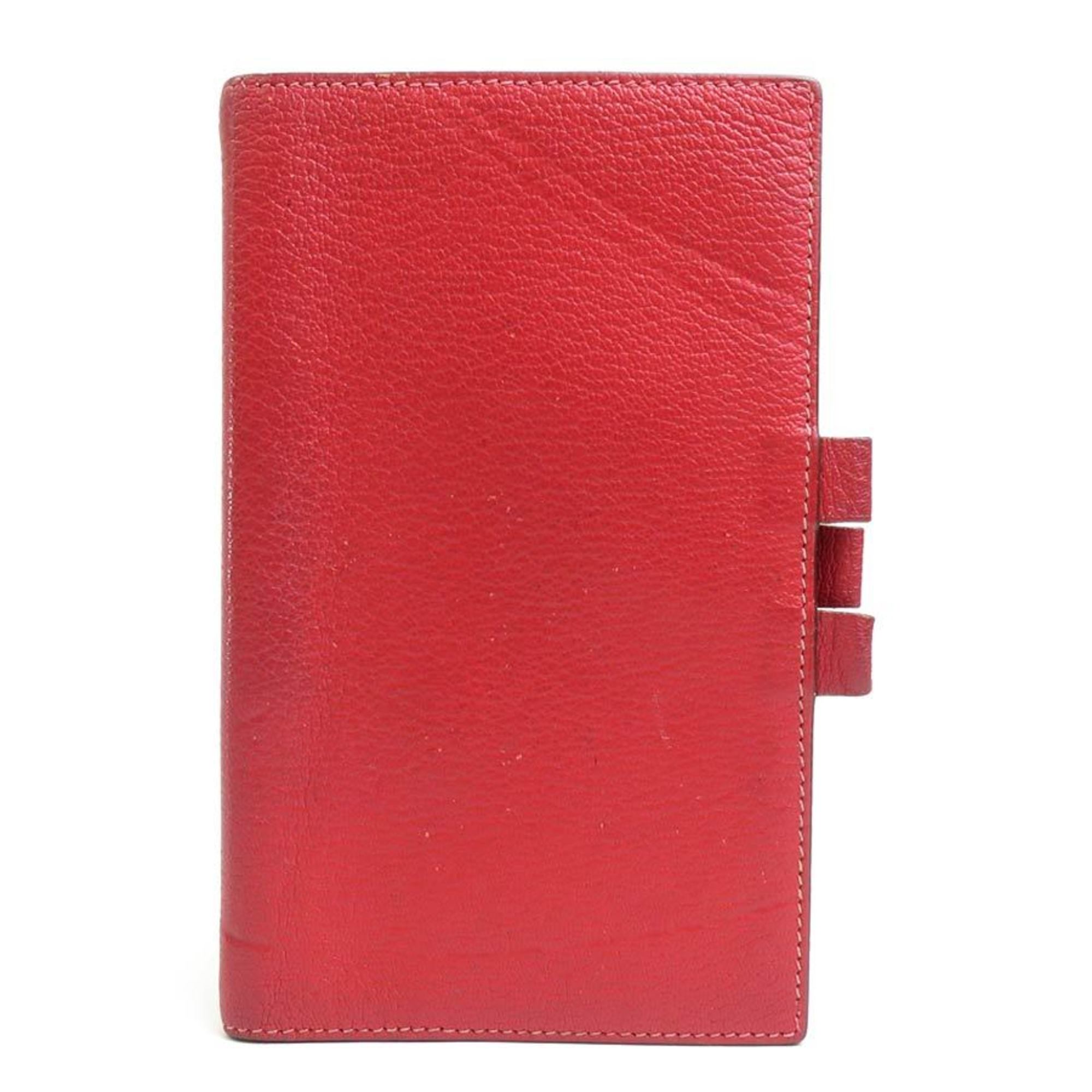 Hermes Notebook Cover Leather Red Unisex