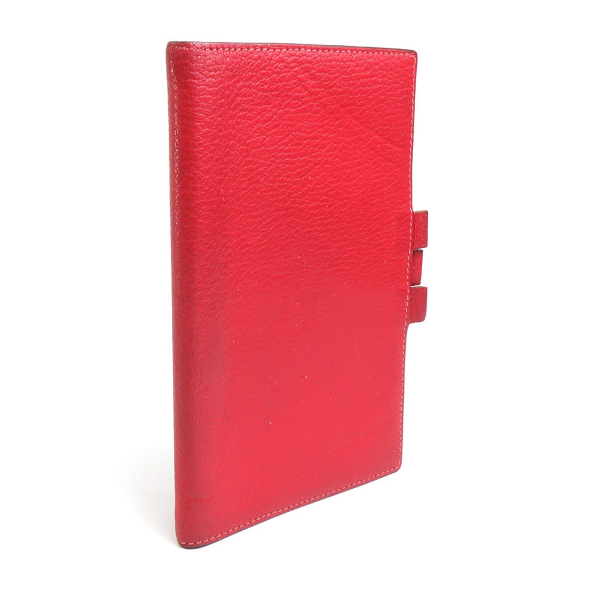 Hermes Notebook Cover Leather Red Unisex