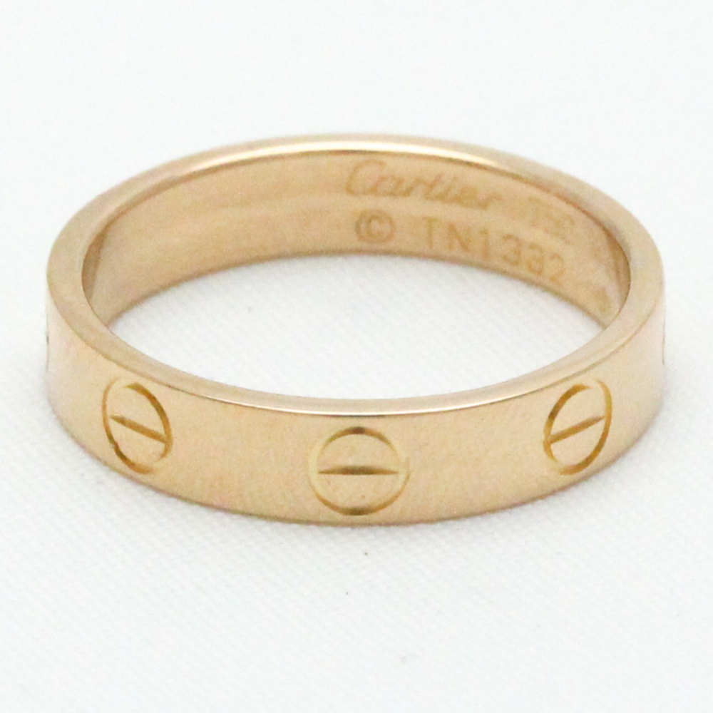 Cartier Love Mini Love Ring Pink Gold 18K Fashion No Stone Band