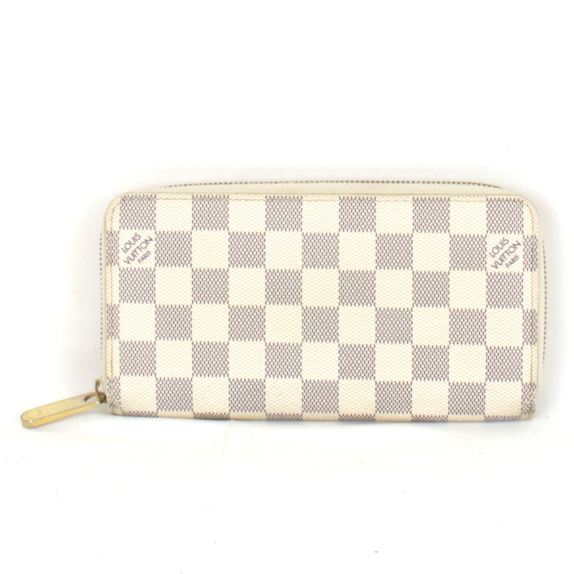 LOUIS VUITTON Louis Vuitton Zippy Wallet N41660 Long Damier Azur Canvas Women's