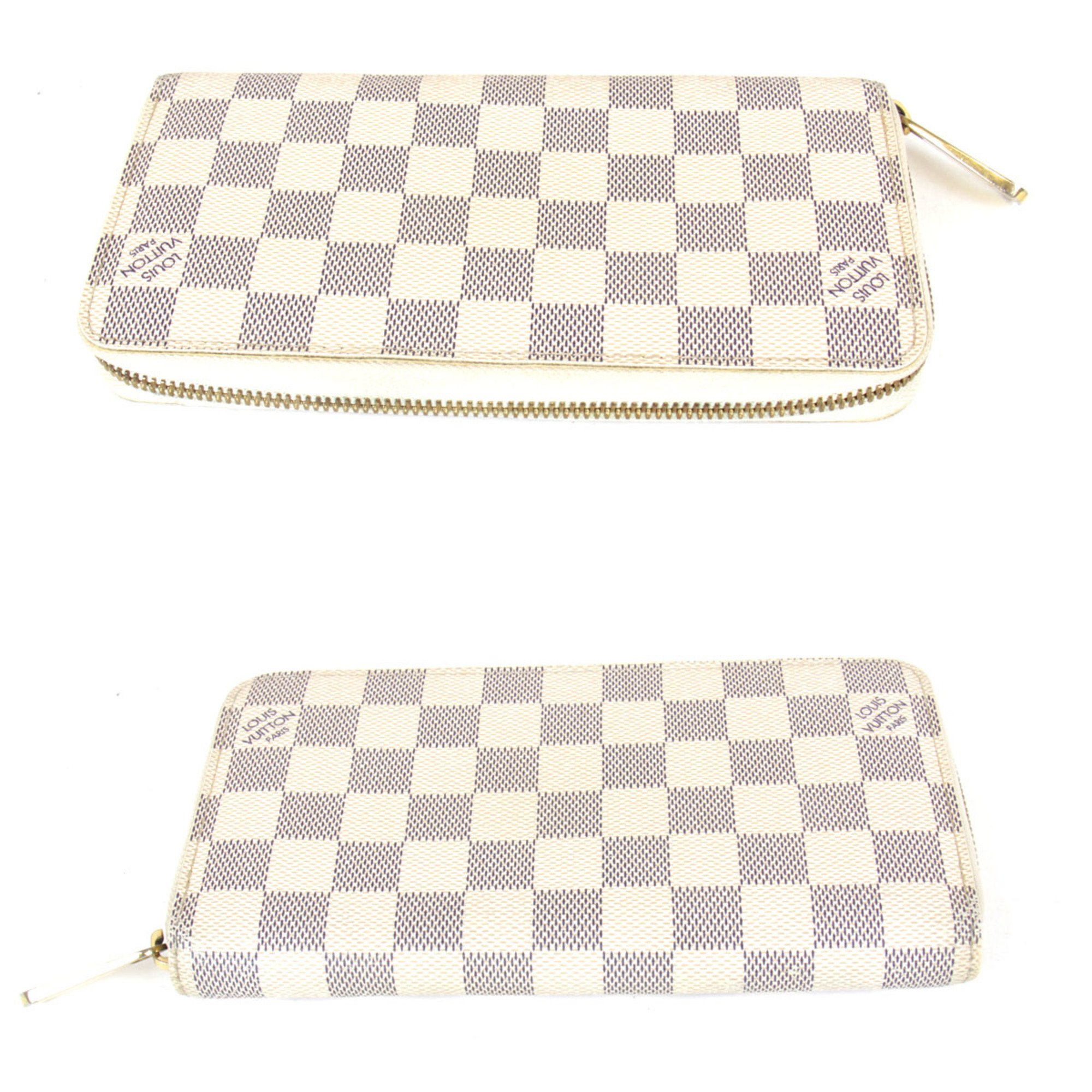 LOUIS VUITTON Louis Vuitton Zippy Wallet N41660 Long Damier Azur Canvas Women's