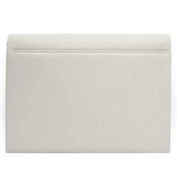 YVES SAINT LAURENT Yves Saint Laurent Clutch Bag Second Leather Off-White White Embossed Ladies