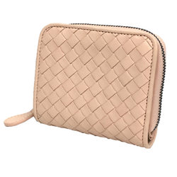 Bottega Veneta BOTTEGA VENETA Intrecciato Nappa Leather Folding Wallet Light Pink Women's