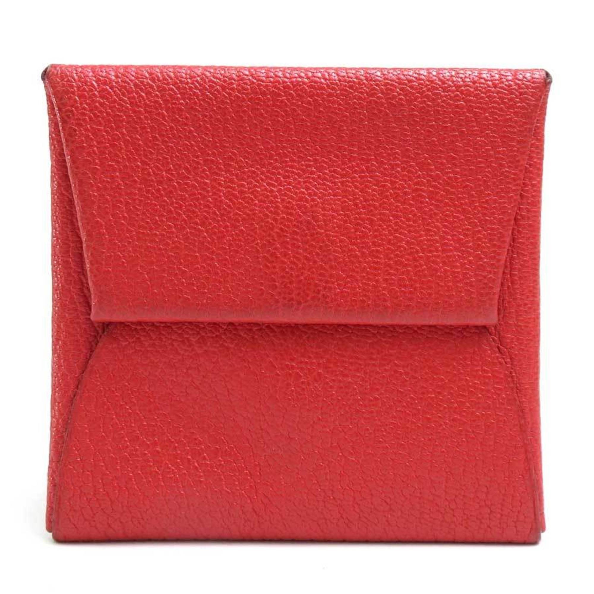 Hermes HERMES Coin Case Bastia Leather Orange Red Unisex