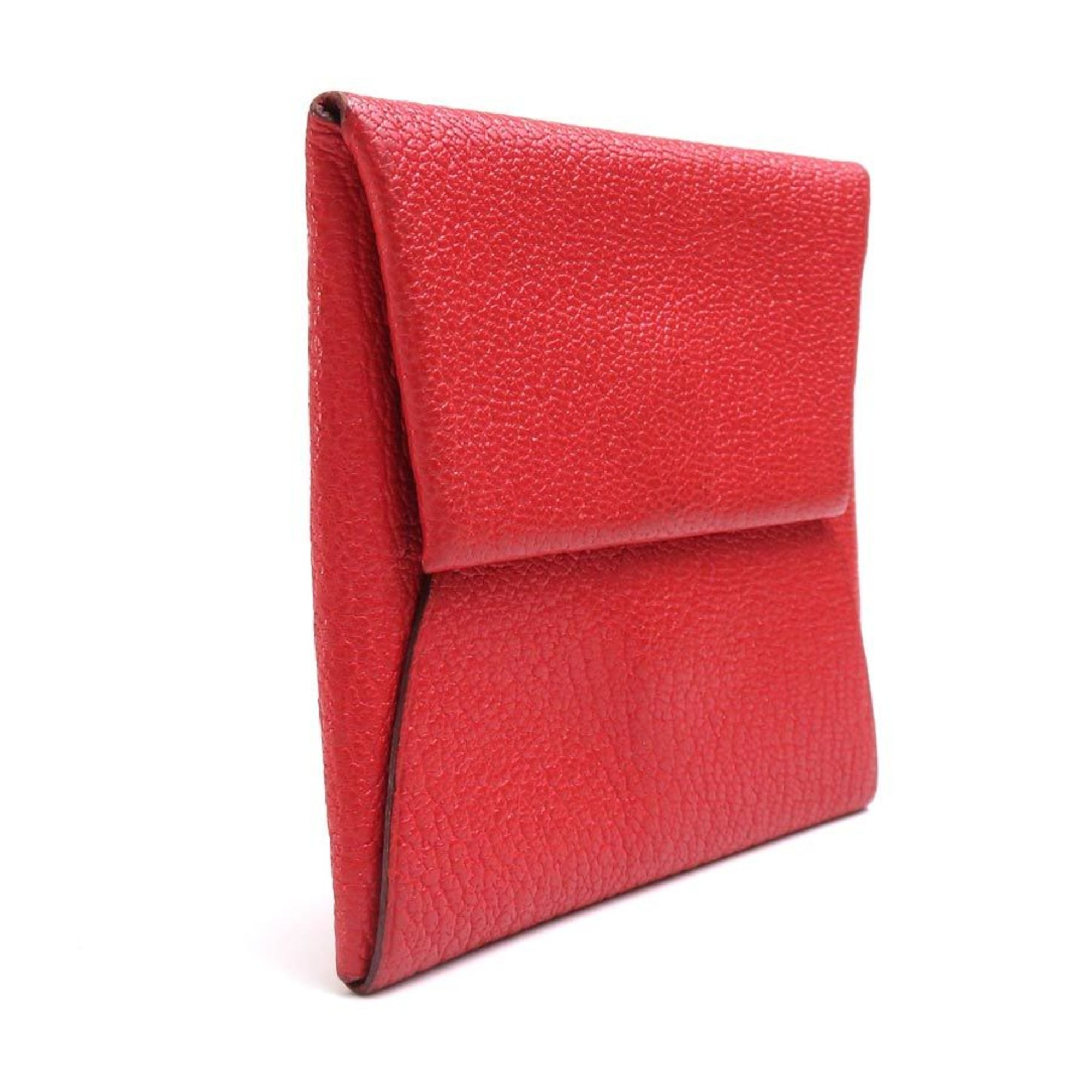 Hermes HERMES Coin Case Bastia Leather Orange Red Unisex