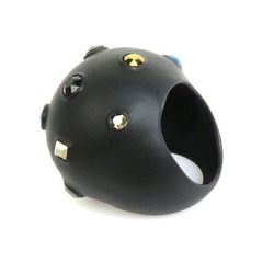 LOUIS VUITTON Ring Bookle Doreille Strass Planet Metal Black x Multicolor Unisex No. 13