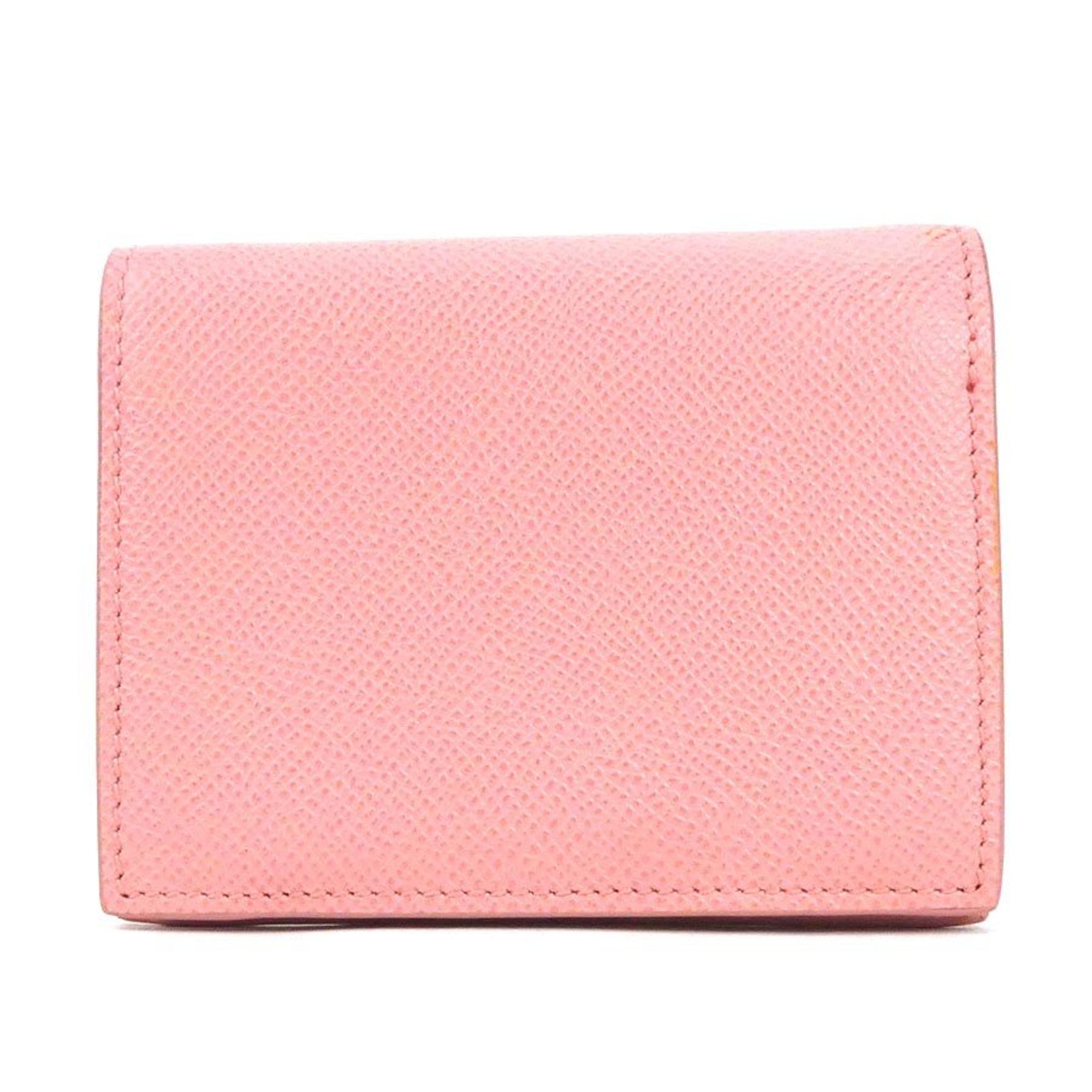 Salvatore Ferragamo Bifold Wallet Gancini Leather Pink Ladies