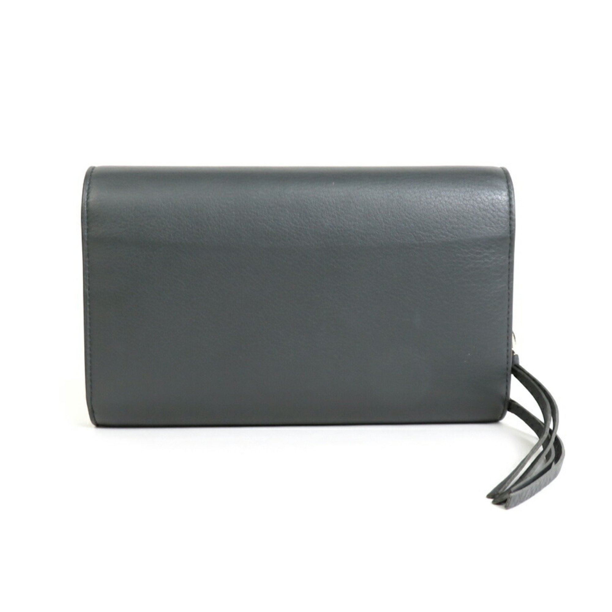 BALENCIAGA Long Wallet Leather Gray Unisex 371661