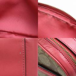 COACH Crossbody Shoulder Bag Signature Leather Brown x Pink Ladies
