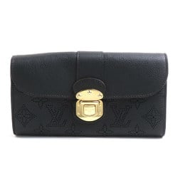 LOUIS VUITTON Long Wallet Monogram Mahina Portefeuil Iris Black Gold Unisex M58163