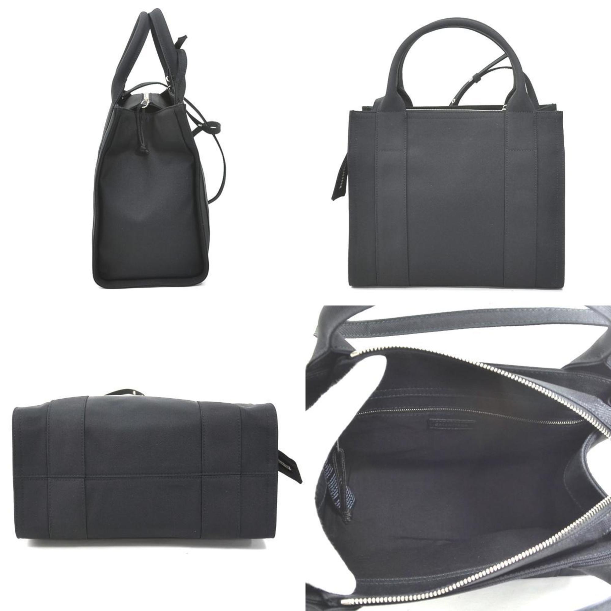 Balenciaga Handbag Shoulder Bag Trade S Canvas Black Unisex 620884