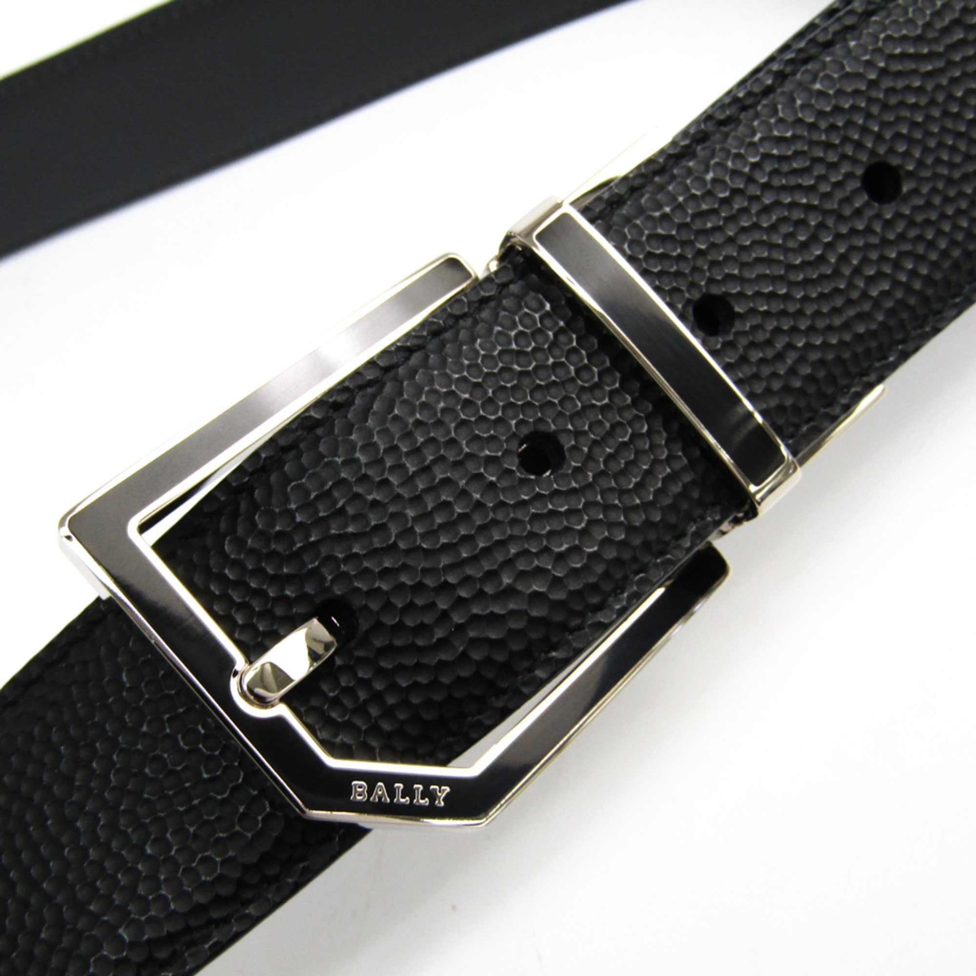 Bally Men's Leather Belt Dark Gray