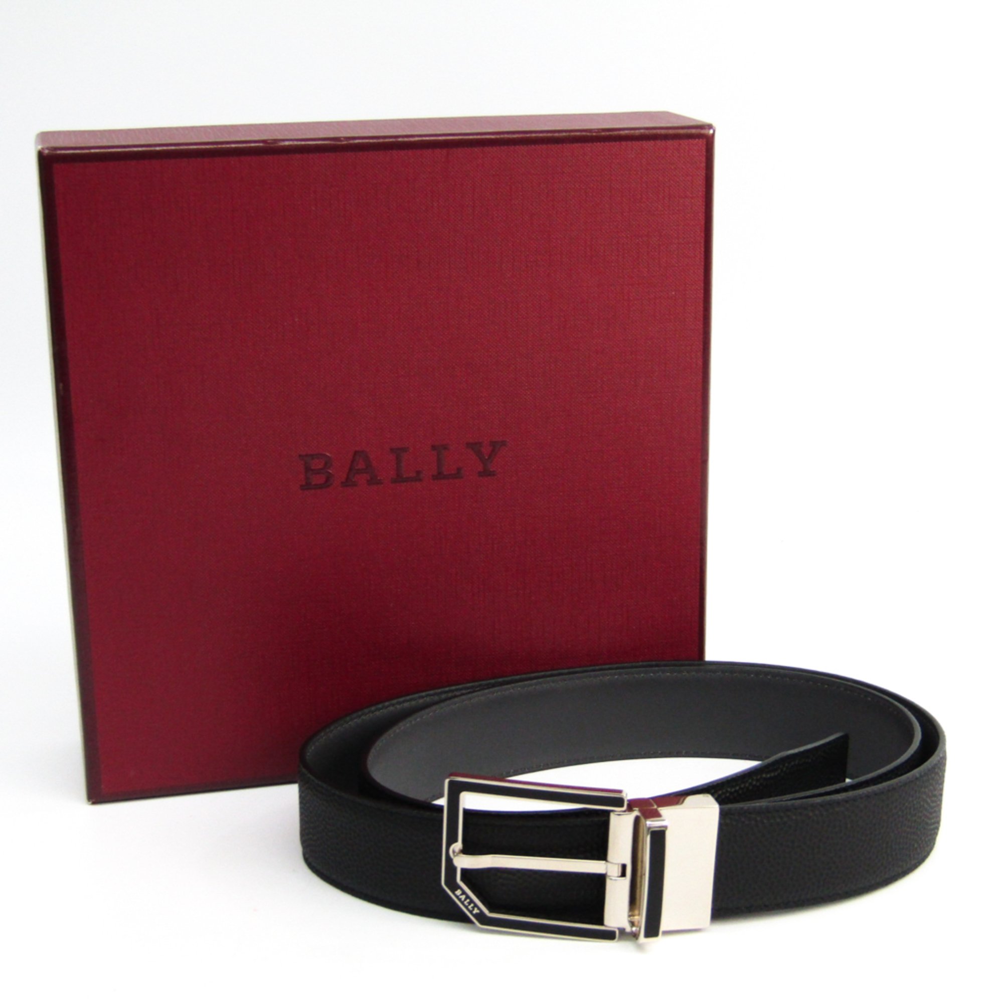 Bally Men's Leather Belt Dark Gray