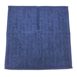 HERMES Carre Towel Steers 32 Handkerchief 100% Cotton Marine Navy Blue H Men's Women's Unisex