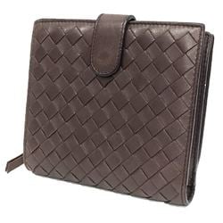 Bottega Veneta BOTTEGA VENETA Intrecciato Leather Folding Wallet Bifold Brown Nappa Lambskin