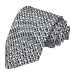 Hermes Tie Chaine d'Ancre 100% Silk Gray Men's