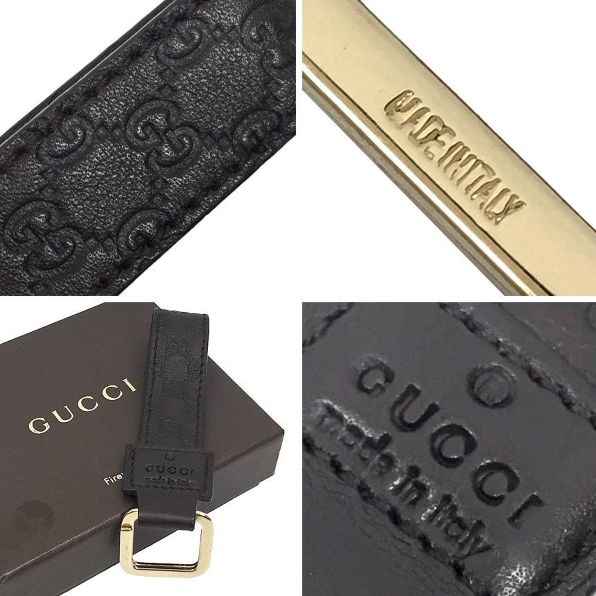 GUCCI Guccisima Keyring Charm Keychain Brown Leather Men's Women's Gucci