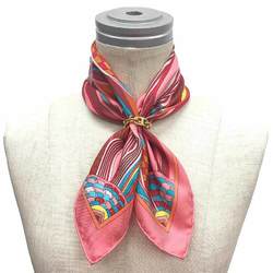 HERMES Hermes Carre 45 Scarf Muffler LES RUBANS DU CHEVAL Detail Horse Ribbon Pink 100% Silk