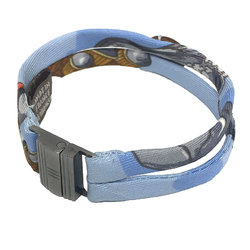 HERMES Petit h bracelet silk H metal fittings light blue Hermes