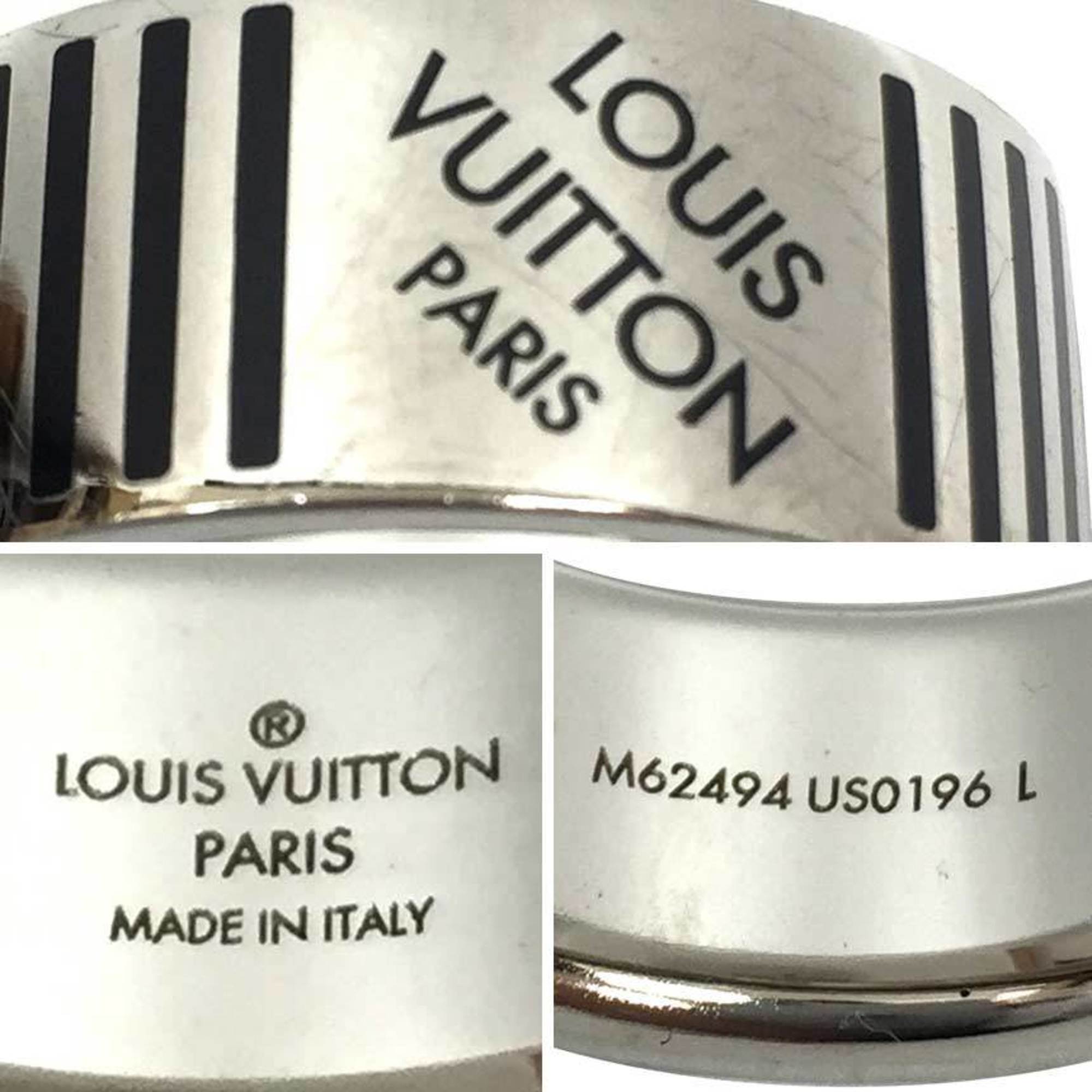 LOUIS VUITTON Berg Damier Colors Ring M62494 L size Silver color Louis Vuitton