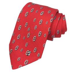 HERMES Tie Chaine d'Ancre Panda Red Silk Twill Men's Hermes