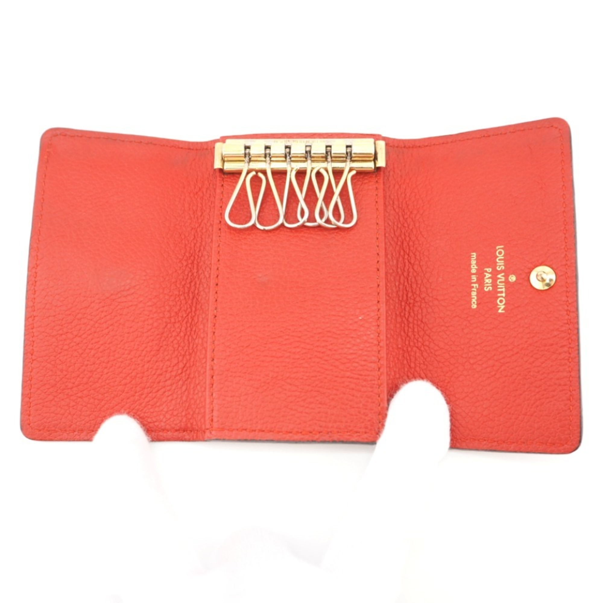 LOUIS VUITTON/Louis Vuitton M63708 Empreinte Multicle 6 Key Case Red Ladies