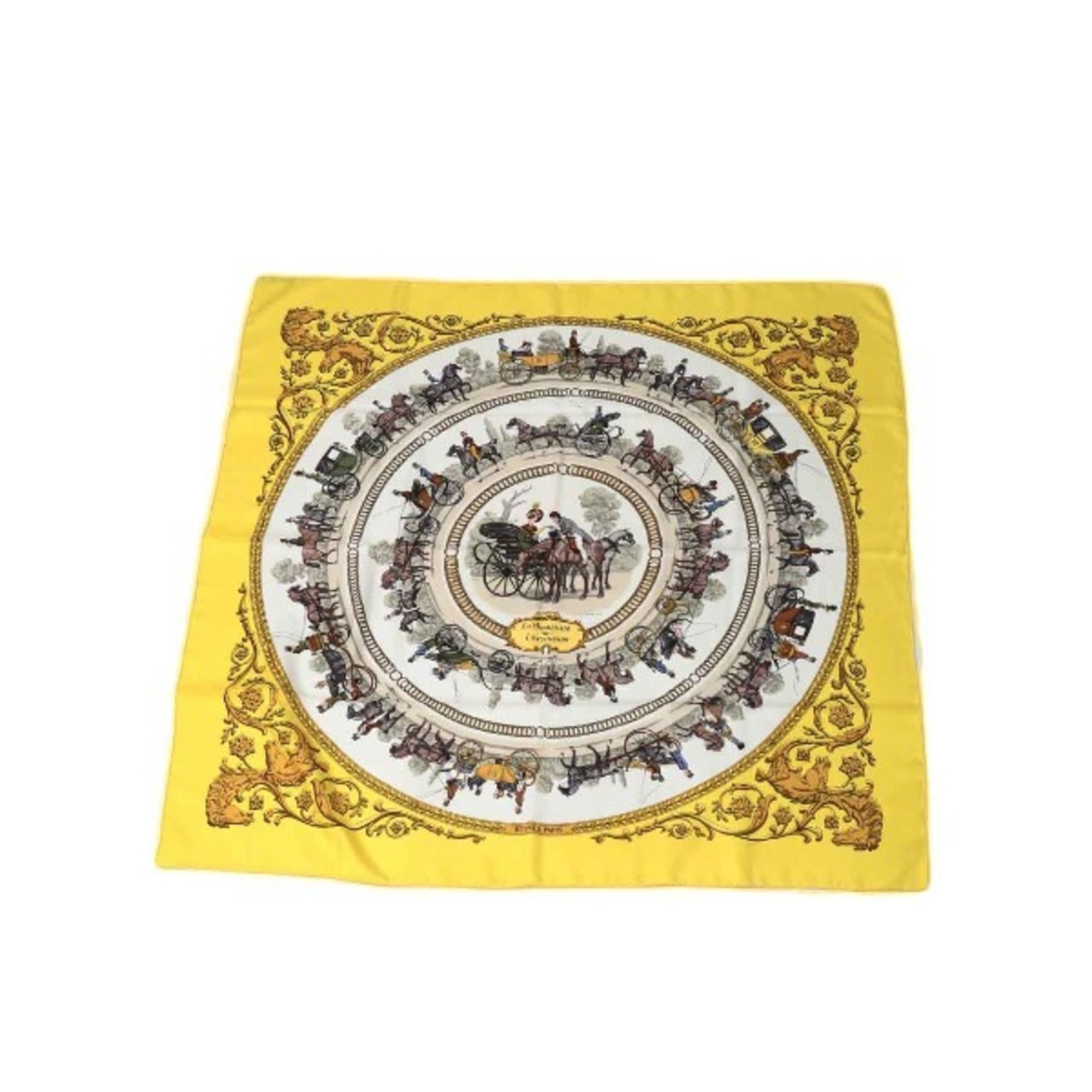 HERMES SPRINGS Carre90 Hermes Yellow Scarf