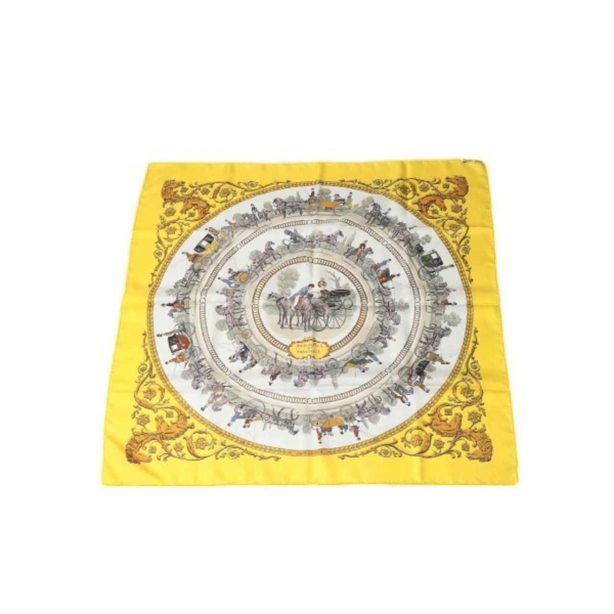 HERMES SPRINGS Carre90 Hermes Yellow Scarf