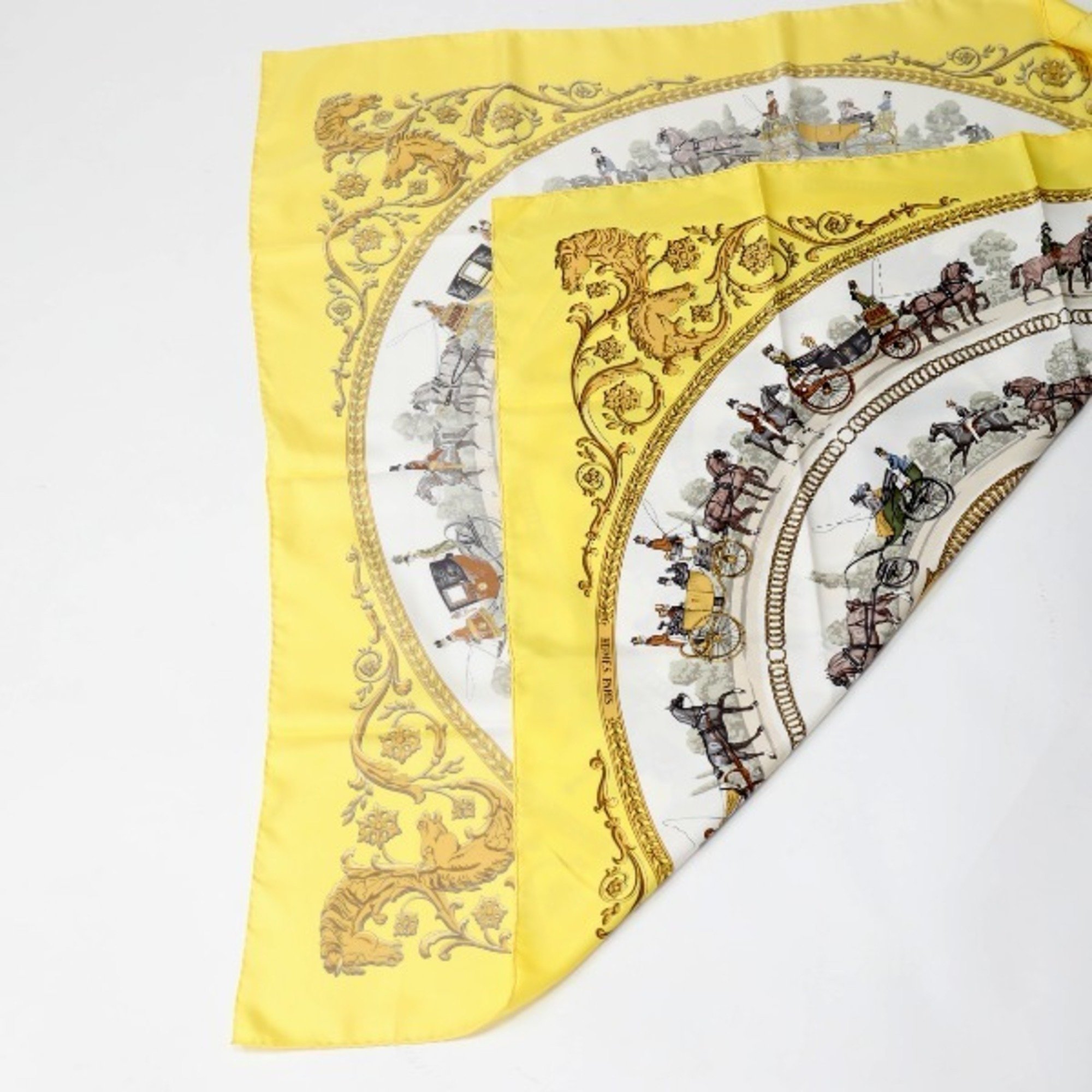 HERMES SPRINGS Carre90 Hermes Yellow Scarf