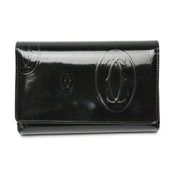CARTIER L-shaped zipper enamel bifold wallet Cartier black