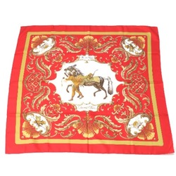 HERMES Cheval Jurc Carre90 Turkish Horse Hermes Red Scarf