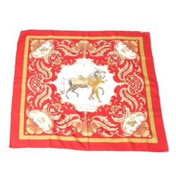 HERMES Cheval Jurc Carre90 Turkish Horse Hermes Red Scarf