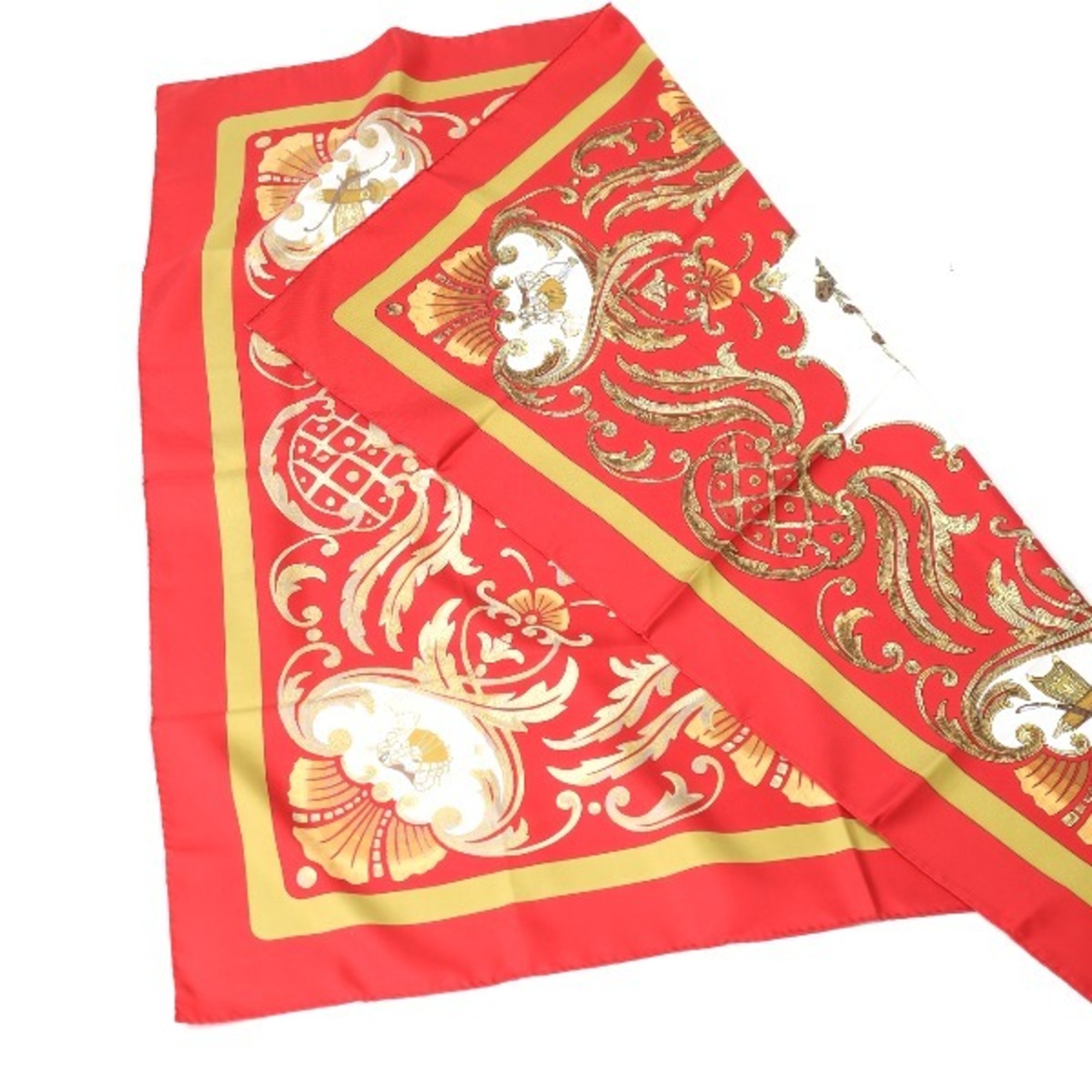 HERMES Cheval Jurc Carre90 Turkish Horse Hermes Red Scarf