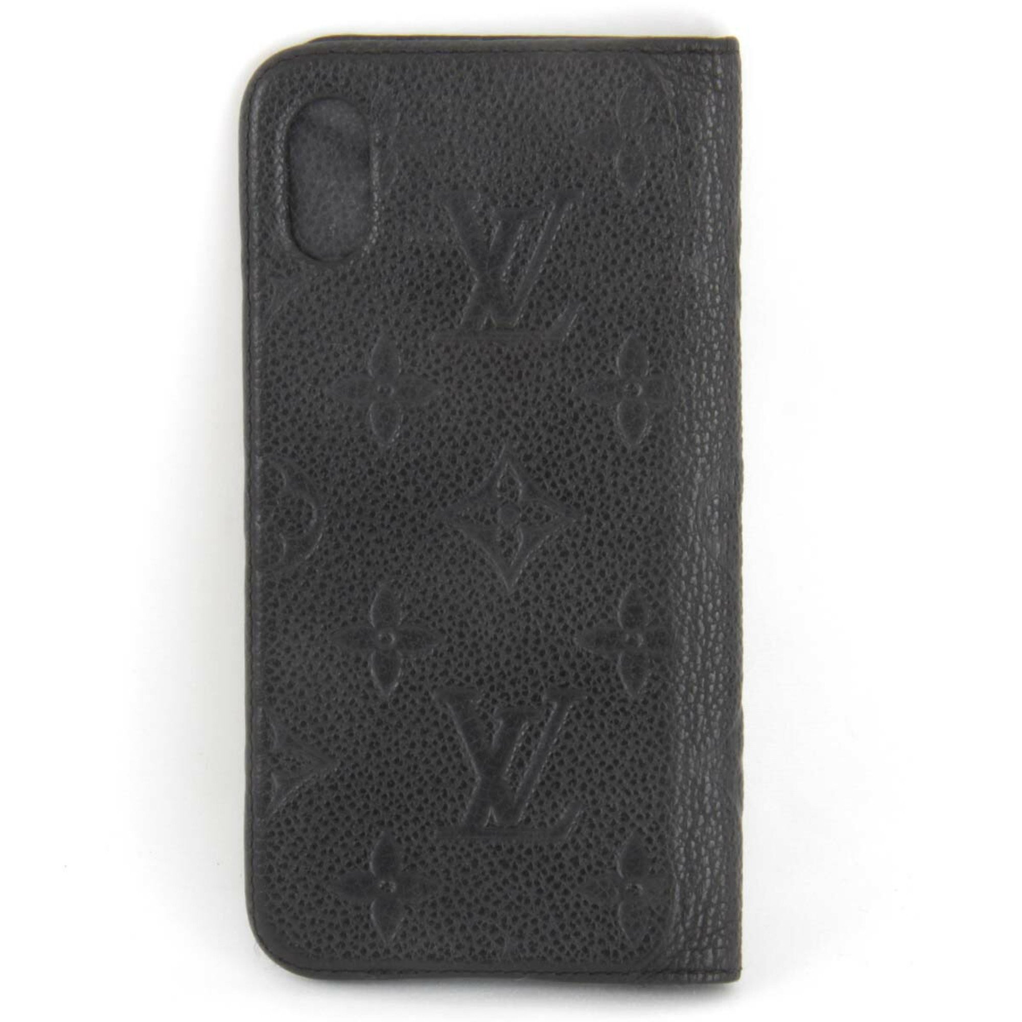 LOUIS VUITTON Folio M63586 Mobile/Smartphone Accessories Monogram Empreinte Black Men's For iPhone X/XS