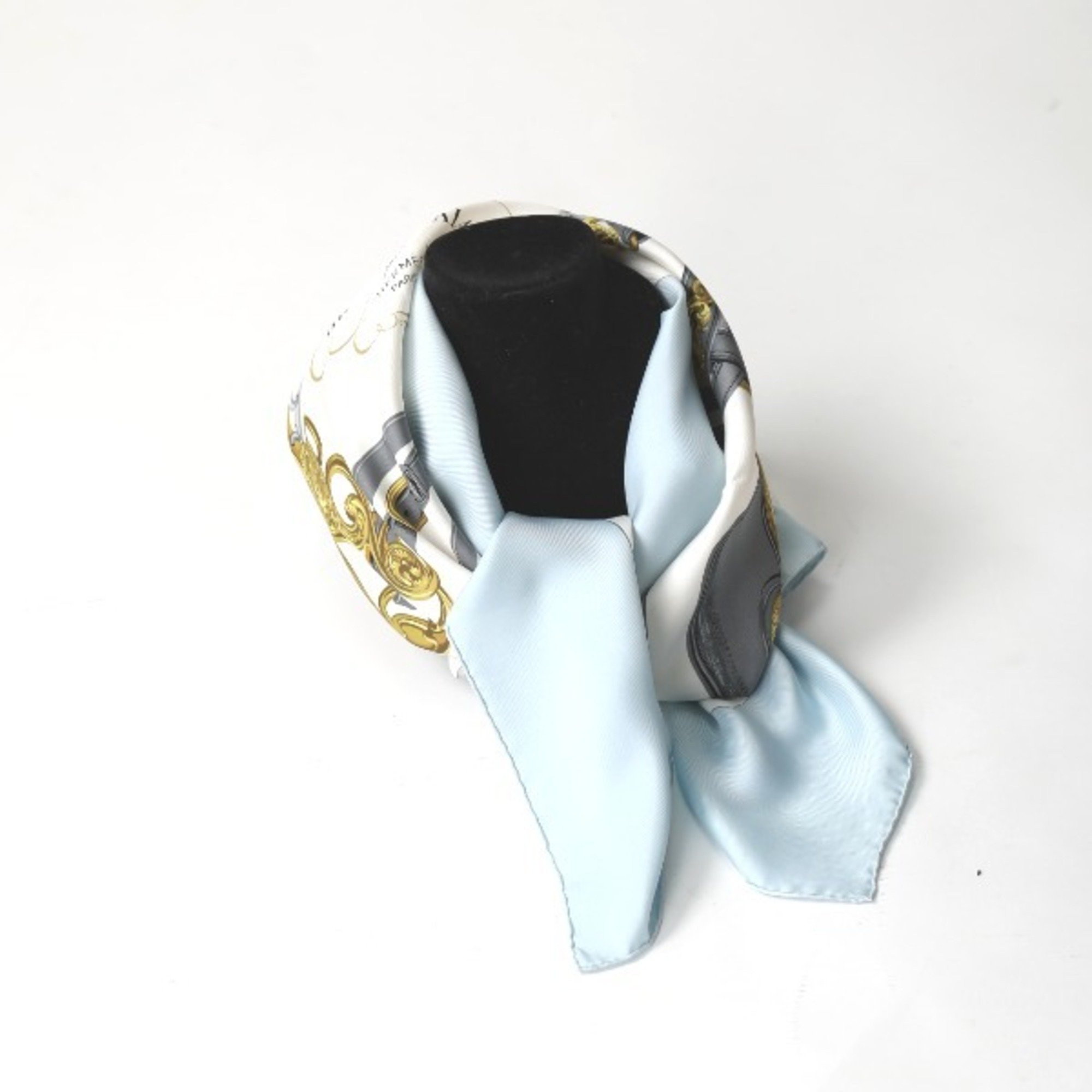 HERMES Carre90 Hermes light blue scarf