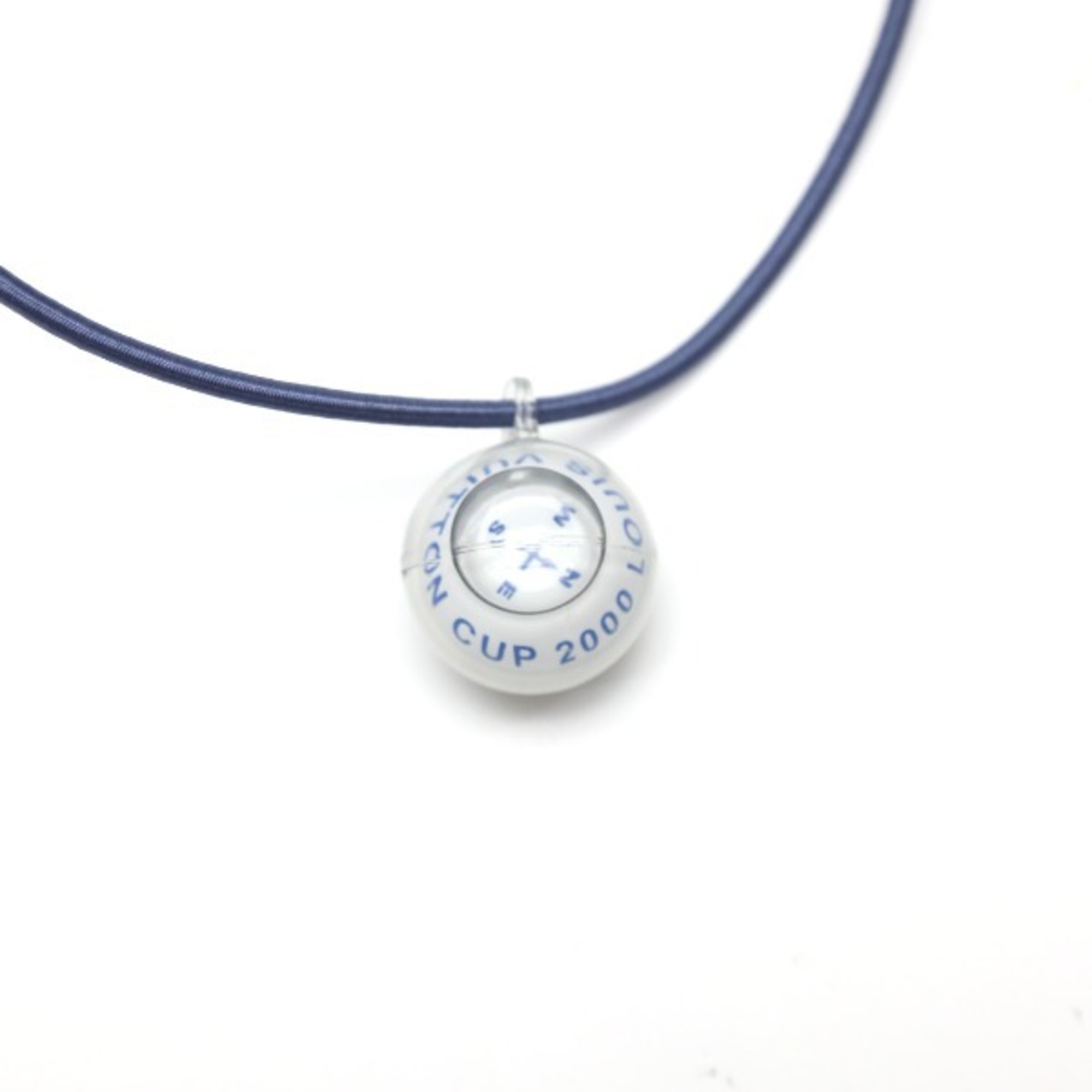 LOUIS VUITTON Necklace Cup Compass Pendant Choker Louis Vuitton Blue LV
