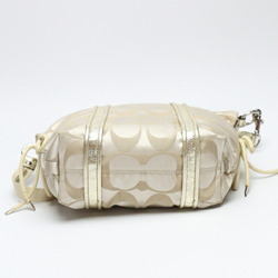 COACH Shoulder Bag Signature Poppy Satin Spotlight 13843 Coach Beige x Gold Tote