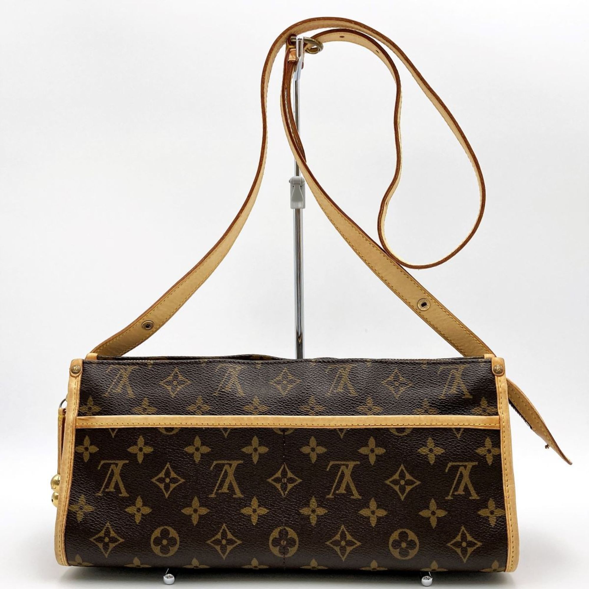 LOUIS VUITTON Popincourt Long Monogram Shoulder Bag Brown PVC Women Men M40008